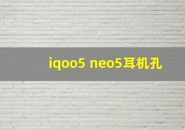 iqoo5 neo5耳机孔